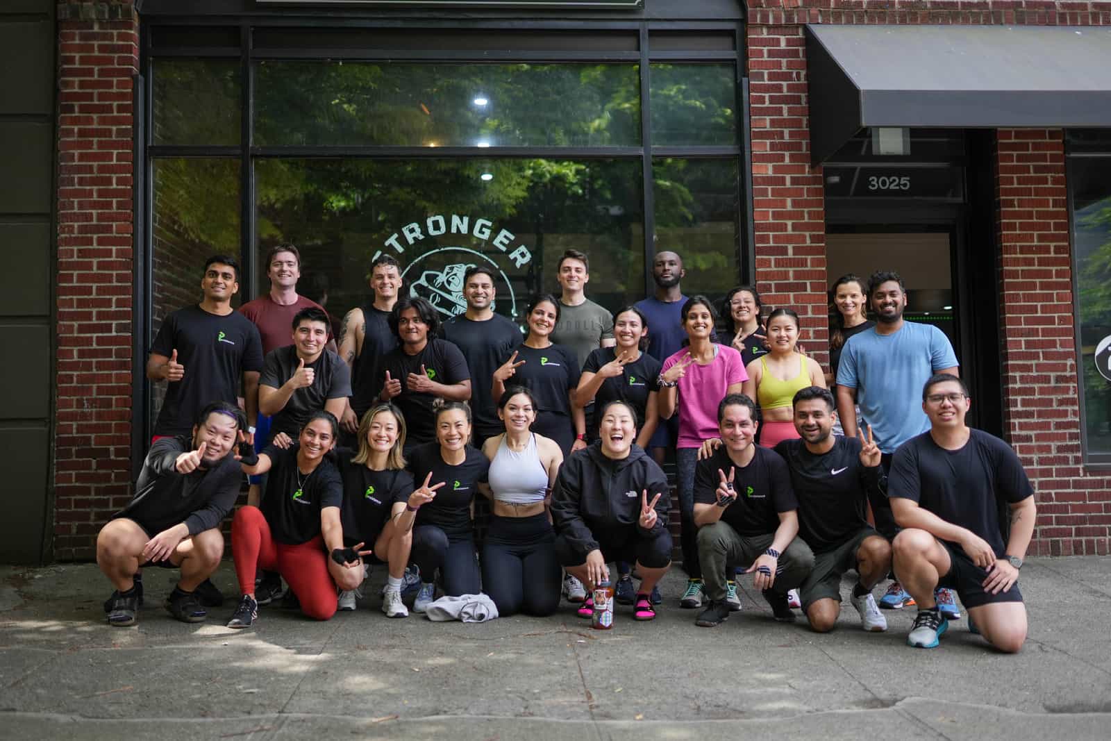 Persistence Athletics members and coaches outside the gym at 3025 1st Ave, Belltown Seattle
