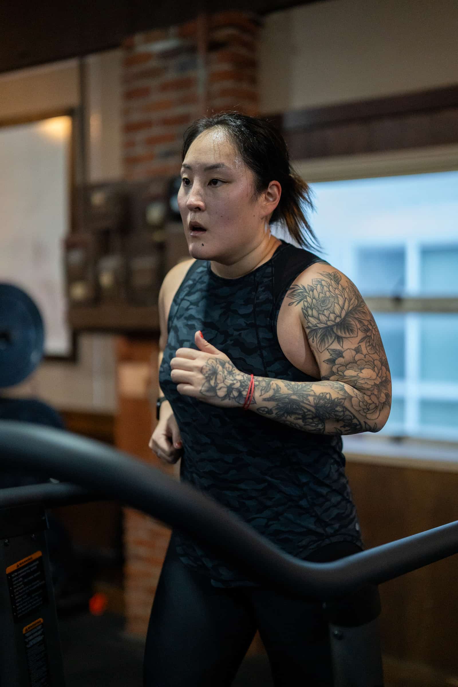 Member working mobility before lifting at Persistence Athletics, Belltown Seattle